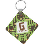 Industrial Robot 1 Diamond Plastic Keychain w/ Name and Initial