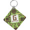 Industrial Robot 1 Diamond Plastic Keychain w/ Name and Initial