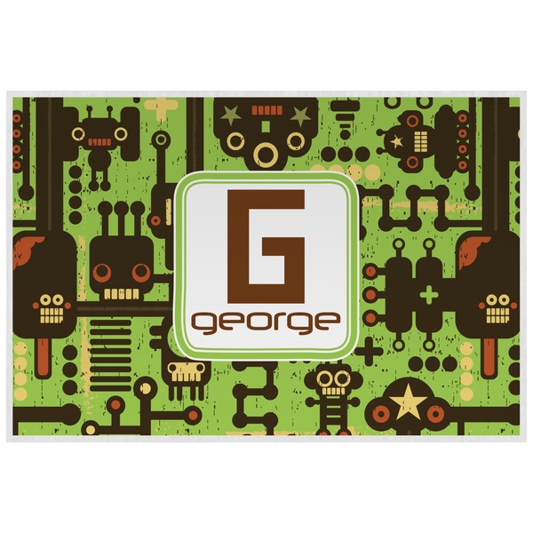 Custom Industrial Robot 1 Laminated Placemat w/ Name and Initial