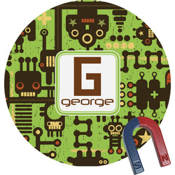 Industrial Robot 1 Round Fridge Magnet (Personalized)