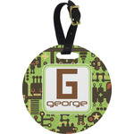 Industrial Robot 1 Plastic Luggage Tag - Round (Personalized)