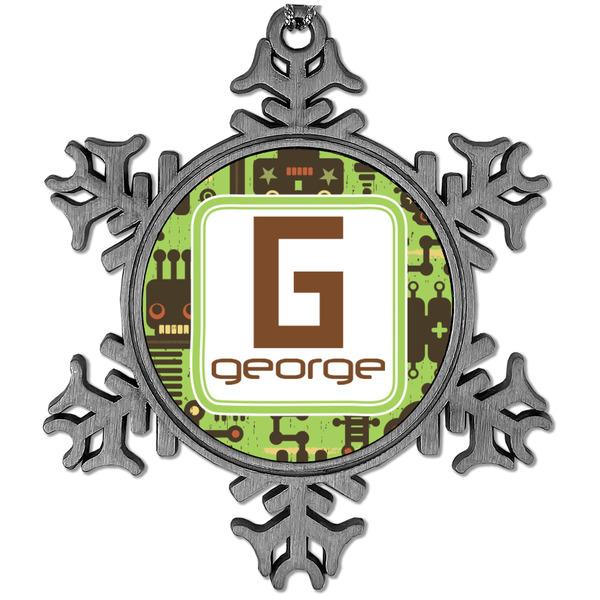 Custom Industrial Robot 1 Vintage Snowflake Ornament (Personalized)