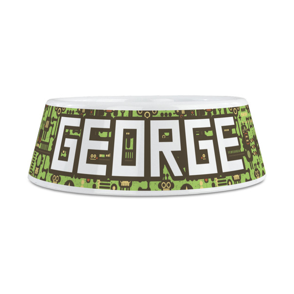 Industrial Robot 1 Plastic Dog Bowls - Medium - FRONT