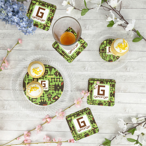 Industrial Robot 1 Plastic Party Dinner Plates - In Context