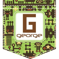 Industrial Robot 1 Iron On Faux Pocket (Personalized)