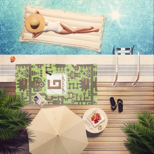 Industrial Robot 1 Pool Towel Lifestyle