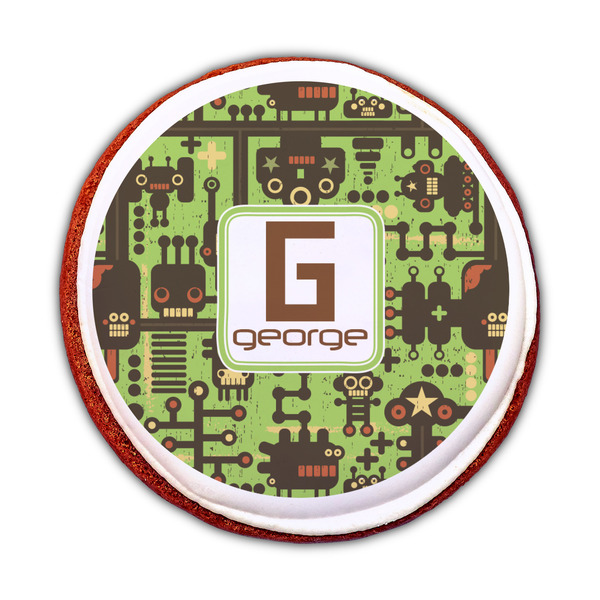 Industrial Robot 1 Printed Icing Circle - Medium - On Cookie