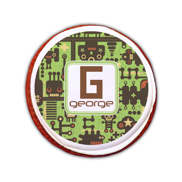 Industrial Robot 1 Printed Icing Circle - Small - On Cookie
