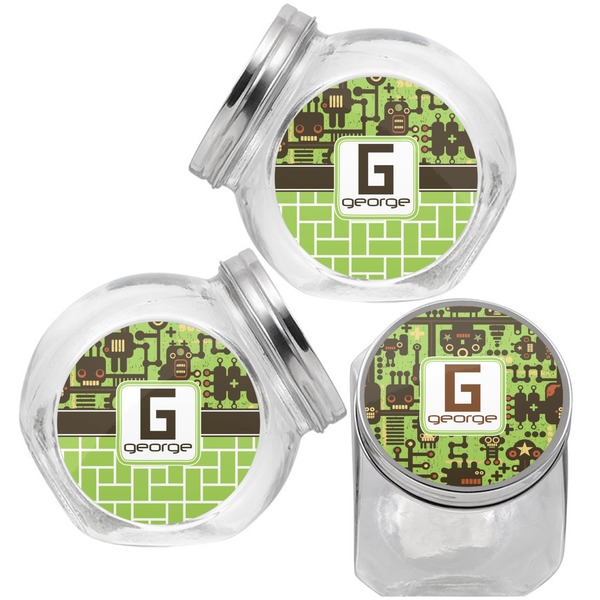 Industrial Robot 1 Puppy Treat Jar - Top Left Right