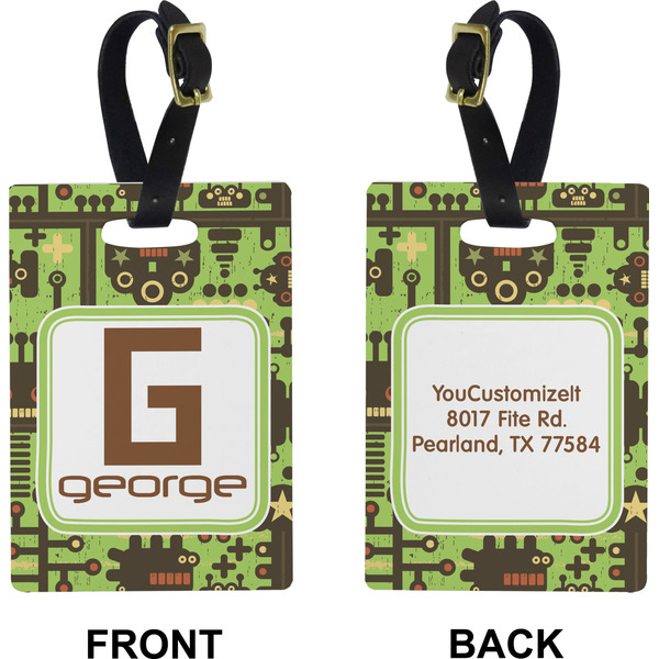 Industrial Robot 1 Rectangle Luggage Tag (Front + Back)