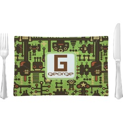Industrial Robot 1 Glass Rectangular Lunch / Dinner Plate (Personalized)