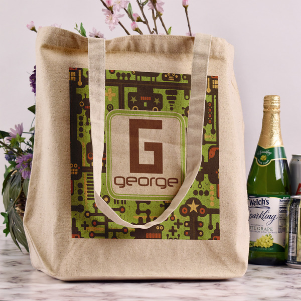 Industrial Robot 1 Reusable Cotton Grocery Bag - In Context