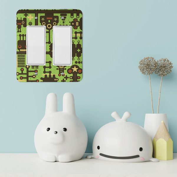 Industrial Robot 1 Rocker Light Switch Covers - Double - IN CONTEXT
