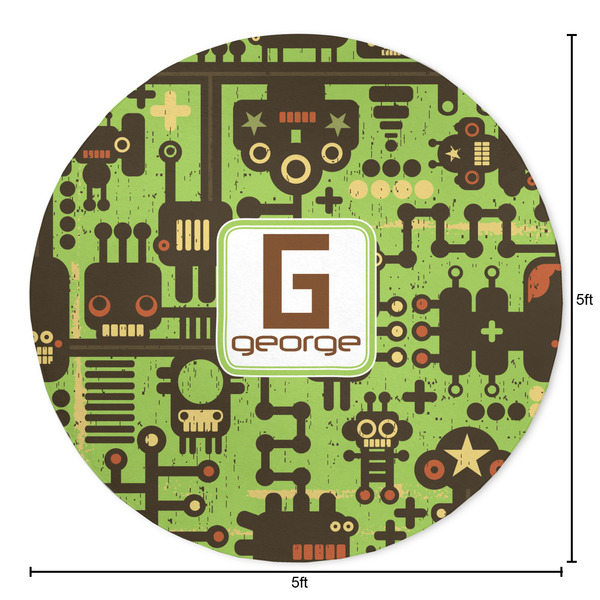 Industrial Robot 1 Round Area Rug - Size