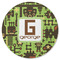 Industrial Robot 1 Round Rubber Backed Coaster (Personalized)