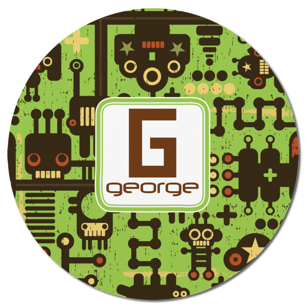 Industrial Robot 1 Round Fridge Magnet - FRONT