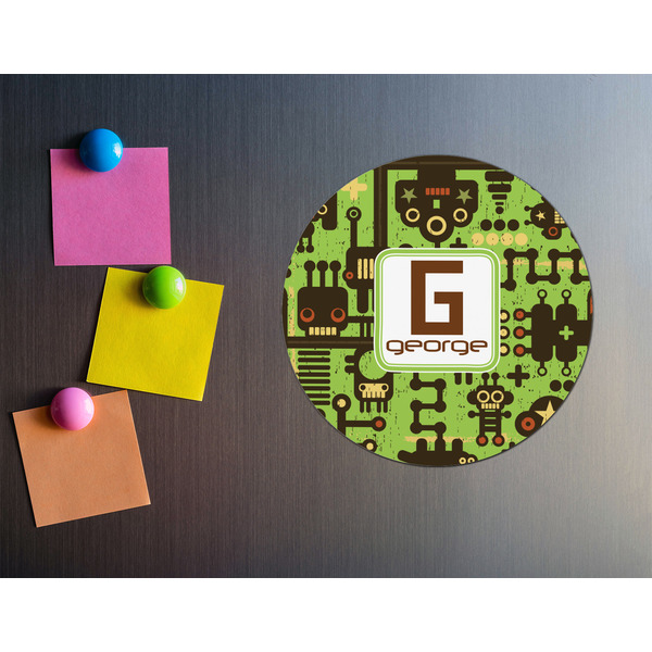 Industrial Robot 1 Round Fridge Magnet - LIFESTYLE