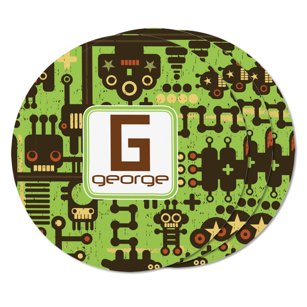 Industrial Robot 1 Round Fridge Magnet - THREE