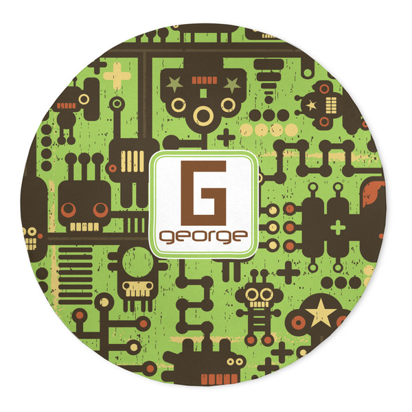Custom Industrial Robot 1 5' Round Indoor Area Rug (Personalized)