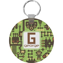 Industrial Robot 1 Round Plastic Keychain (Personalized)