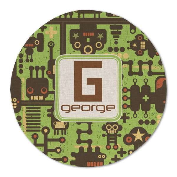 Industrial Robot 1 Round Linen Placemats - FRONT (Double Sided)