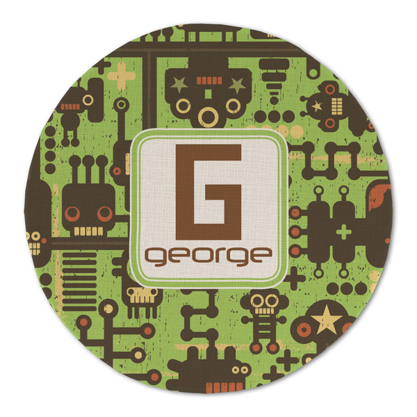Custom Industrial Robot 1 Round Linen Placemat (Personalized)