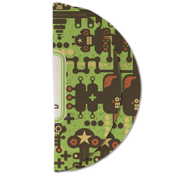 Industrial Robot 1 Round Linen Placemats - HALF FOLDED (double sided)