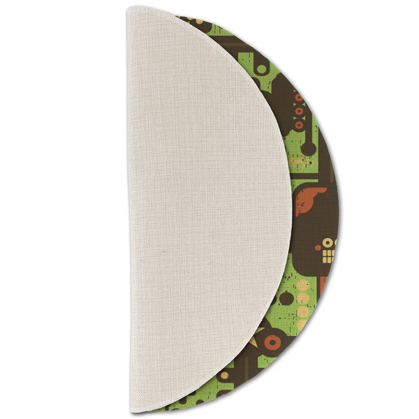 Industrial Robot 1 Round Linen Placemats - HALF FOLDED (single sided)