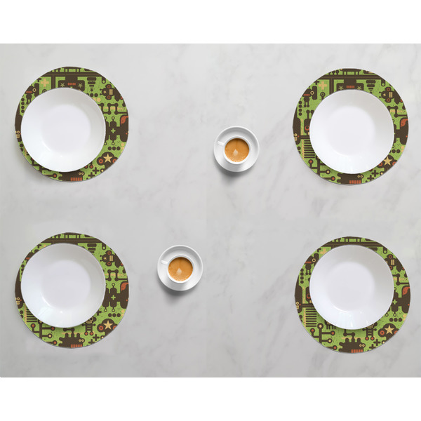 Industrial Robot 1 Round Linen Placemats - LIFESTYLE (set of 4)