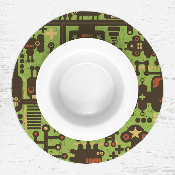 Industrial Robot 1 Round Linen Placemats - LIFESTYLE (single)