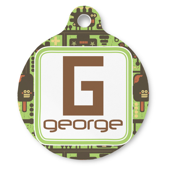 Custom Industrial Robot 1 Round Pet ID Tag - Large (Personalized)