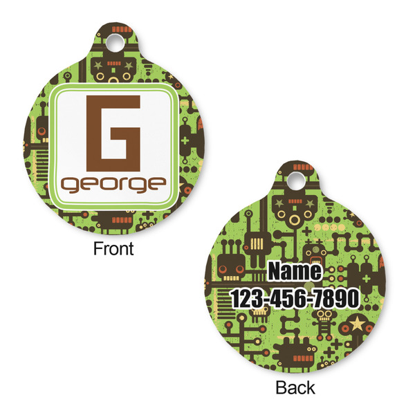 Industrial Robot 1 Round Pet Tag - Front & Back