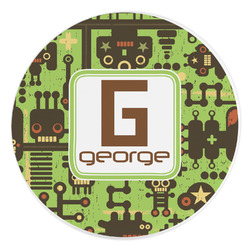 Industrial Robot 1 Round Stone Trivet (Personalized)