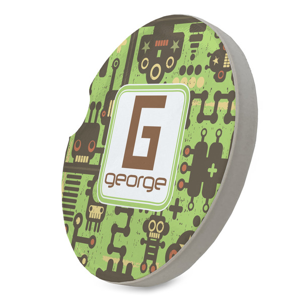 Industrial Robot 1 Sandstone Car Coaster - STANDING ANGLE