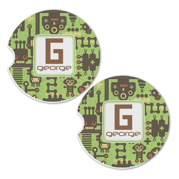 Industrial Robot 1 Sandstone Car Coasters - Set of 2