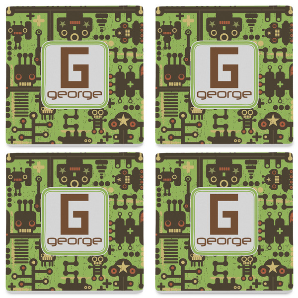 Industrial Robot 1 Set of 4 Sandstone Coasters - See All 4 View