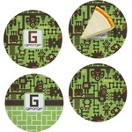 Industrial Robot 1 Set of 4 Glass Appetizer / Dessert Plate 8" (Personalized)