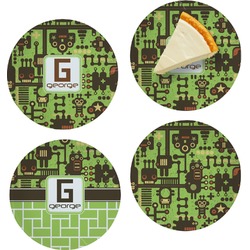 Industrial Robot 1 Set of 4 Glass Appetizer / Dessert Plate 8" (Personalized)