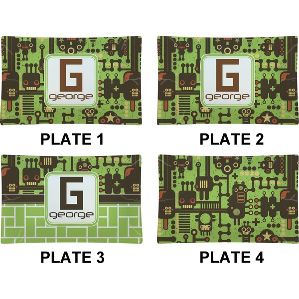 Industrial Robot 1 Set of Rectangular Dinner Plates (Approval)