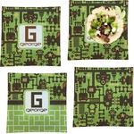 Industrial Robot 1 Set of 4 Glass Square Lunch / Dinner Plate 9.5" (Personalized)