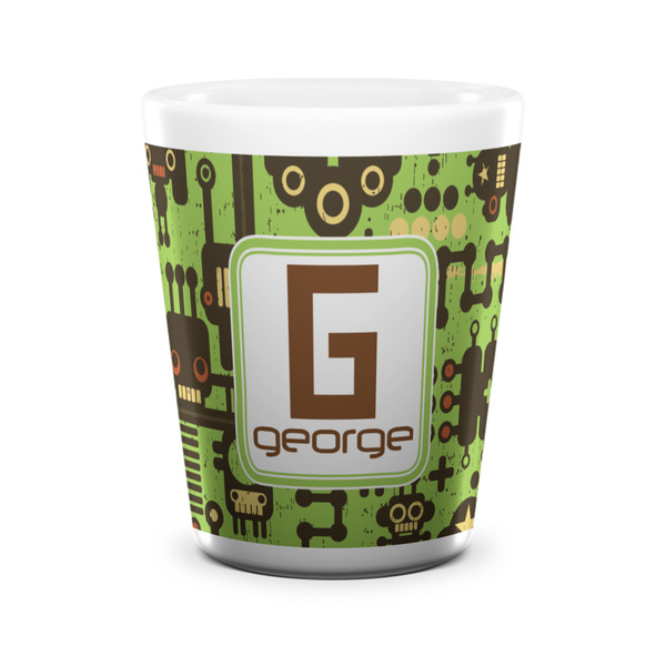 Industrial Robot 1 Shot Glass - White - FRONT