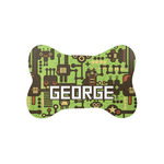 Industrial Robot 1 Bone Shaped Dog Food Mat (Small) (Personalized)