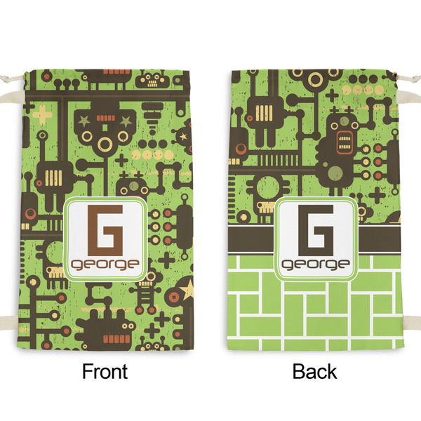 Industrial Robot 1 Small Laundry Bag - Front & Back View