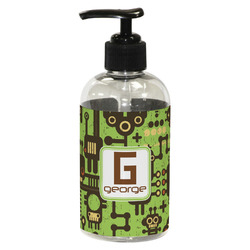 Industrial Robot 1 Plastic Soap / Lotion Dispenser (8 oz - Small - Black) (Personalized)