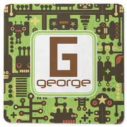 Industrial Robot 1 Square Rubber Backed Coaster (Personalized)