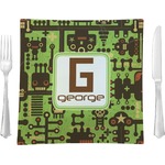 Industrial Robot 1 9.5" Glass Square Lunch / Dinner Plate- Single or Set of 4 (Personalized)