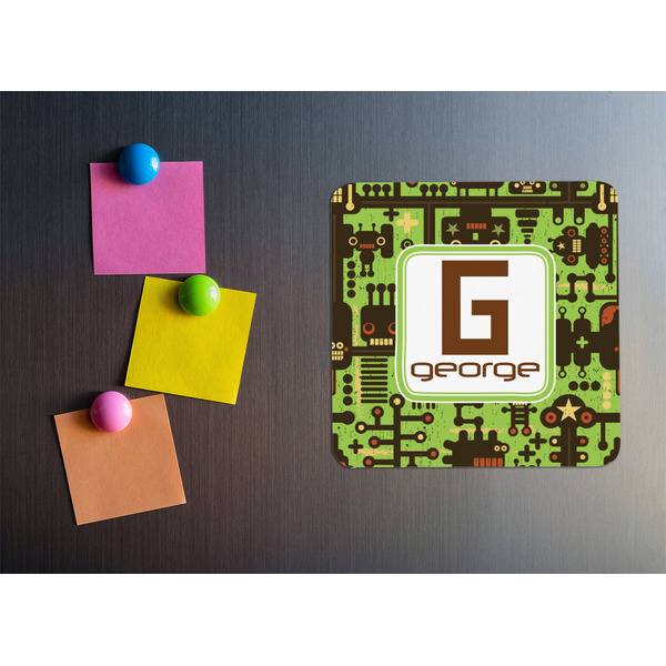 Industrial Robot 1 Square Fridge Magnet - LIFESTYLE