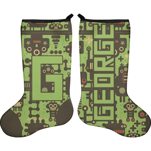 Custom Industrial Robot 1 Holiday Stocking - Double-Sided - Neoprene (Personalized)