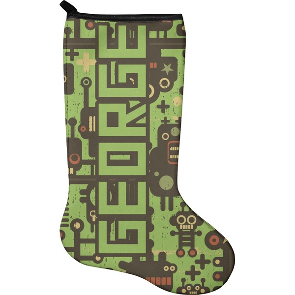 Custom Industrial Robot 1 Holiday Stocking - Neoprene (Personalized)