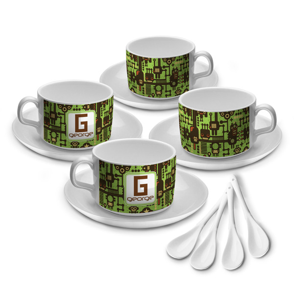 Custom Industrial Robot 1 Tea Cup - Set of 4 (Personalized)